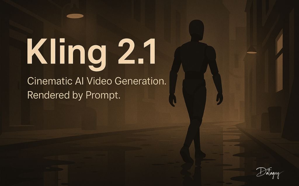 AI-generated cinematic video using Kling 2.1 featuring a humanoid character walking through a foggy alley with dynamic lighting and slow zoom-in.