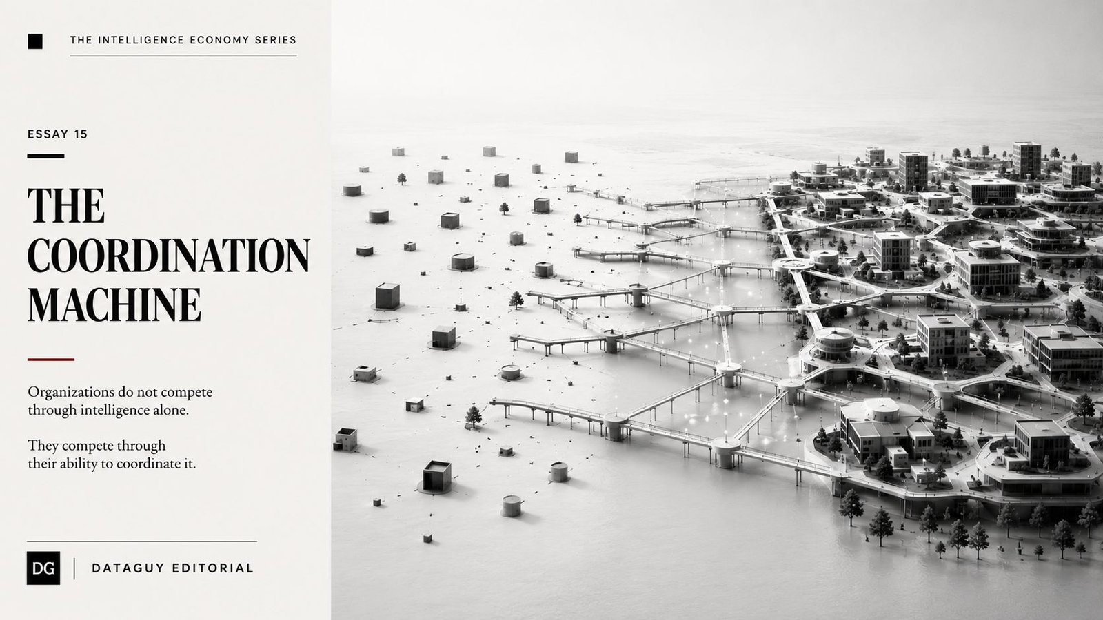 Coordinated institutional ecosystem illustrating organizational coordination in the intelligence economy.